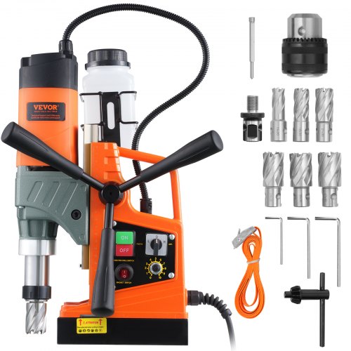 VEVOR Magnetic Drill, 1450W 2" Boring Diameter, 12800N Portable Electric Mag Drill Press, with Variable Speed, 800 RPM Drilling Machine for any Surfac