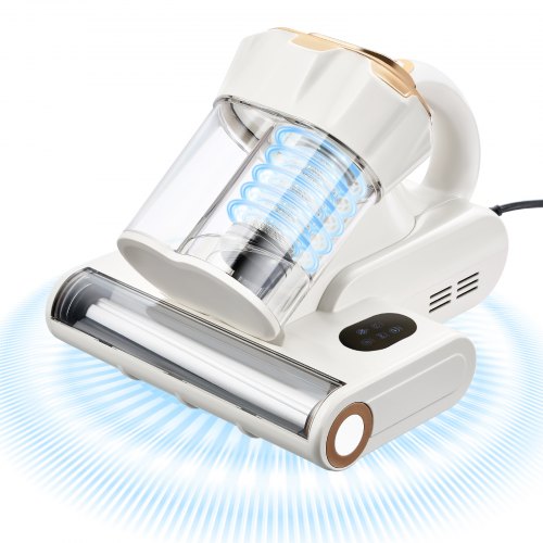 VEVOR Mattress Vacuum Cleaner, 550W Bed Vacuum Cleaner with 18Kpa Powerful Suction and Dual Dust Bin, HEPA Filter & Heating, Ultrasound Tech & Cleanin