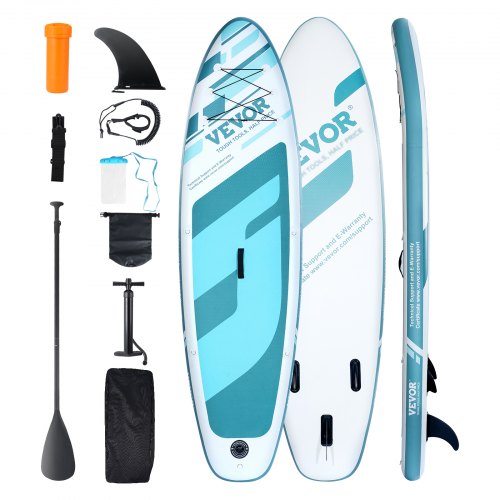 VEVOR Inflatable Stand Up Paddle Board, 3230 x 838 x 152 mm SUP Paddleboard, with Board Accessories, Pump, Paddle, Fin, Phone Bag, Backpack, Ankle Lea