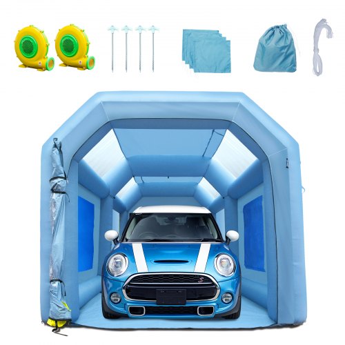 VEVOR Inflatable Paint Booth, 20x10x8ft Inflatable Spray Booth, High Powerful 480W+750W Blowers Spray Booth Tent, Car Paint Tent Air Filter System for