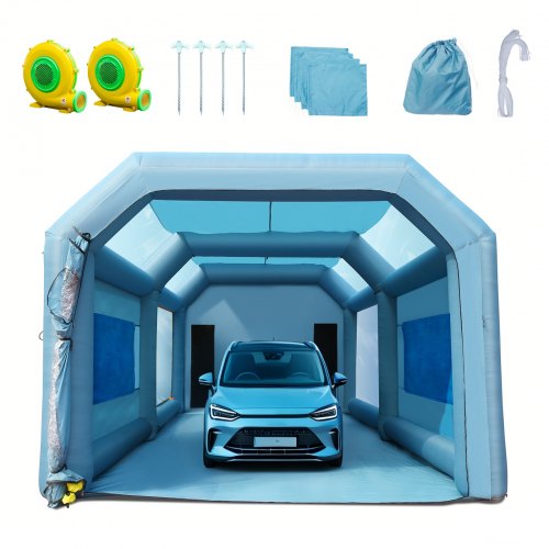 VEVOR Inflatable Paint Booth, 23x13x8.5ft Inflatable Spray Booth, High Powerful 480W+750W Blowers Spray Booth Tent, Car Paint Tent Air Filter System f