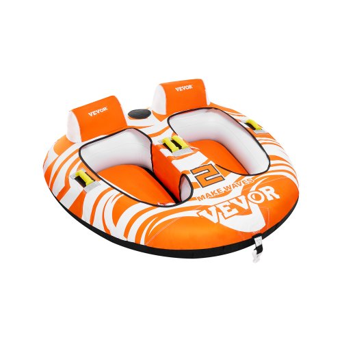 VEVOR Towable Tubes for Boating 2 Person, Inflatable Boat Tubes and Towables with 2 Cockpits, 340lbs Water Sport Tubes for Boat to Pull - with 840D Fu