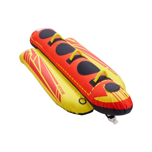 VEVOR Towable Tubes for Boating, 1-3 Riders Inflatable Boat Tubes and Towables, 510lbs Capacity Hot Dog Water Sport Tube for Boat to Pull - with Full