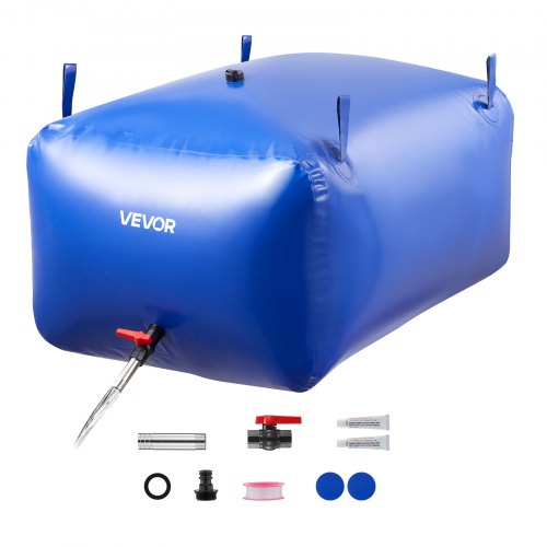 VEVOR Water Storage Bladder 400L Large Capacity Water Bag, Portable & Collapsible Soft Waters Container, Leakproof & Tear-Resistant PVC Emergency Wate
