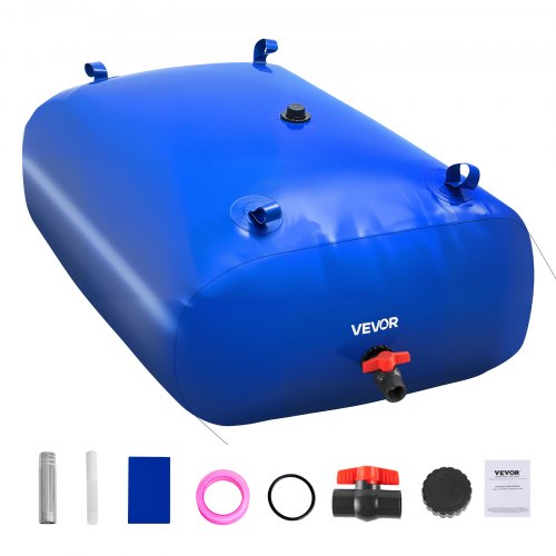 VEVOR Water Storage Bladder, 87 Gallon (330L) Water Storage Container Tank, 1000D PVC Large Capacity Soft Bag Bladder, Collapsible Portable for Garden