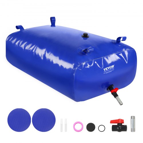 VEVOR 330L-87 Gallon Water Storage Bladder, RV Water Tank, 1000D Blue PVC Collapsible Water Storage Containers, Large Capacity Soft Water Bag, Portabl