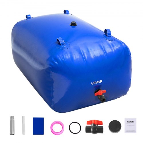 VEVOR Water Storage Bladder, 105.7 Gallon (400L) Water Storage Container Tank, 1000D PVC Large Capacity Soft Bag Bladder, Foldable Portable for Garden