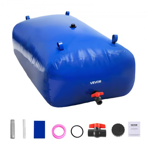 VEVOR Water Storage Bladder, 142.7 Gallon (540L) Water Storage Container Tank, 1000D PVC Large Capacity Soft Bag Bladder, Foldable Portable for Garden