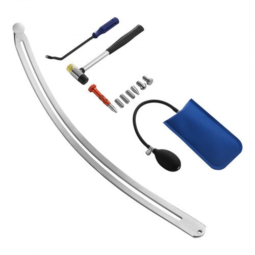 VEVOR Dent Puller Kit, Paintless Car Dent Removal Tool, Auto Fender Damage Repair Puller Lifter with Curved Rod, Crowbar, Rubber Hammer, Airbag, Detac