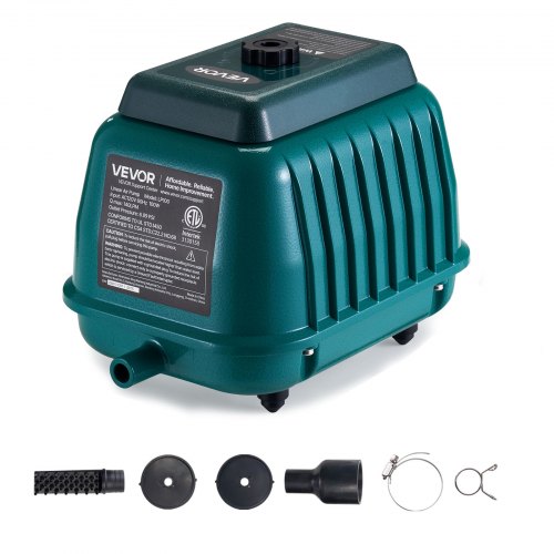 VEVOR Linear Air Pump, 2219.04 GPH Air Flow, Septic Aerator Pump, Aeration System for 11 ft Deep Ponds, Fit for Septic Tanks, Aquariums, Waste Treatme