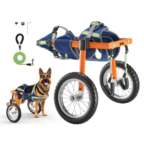 VEVOR Dog Wheelchair for Back Legs, Lightweight 2 Wheels Pet Wheelchair, Height, Width & Length Adjustable, Dog Cart with Shock-Absorbing Wheels, for