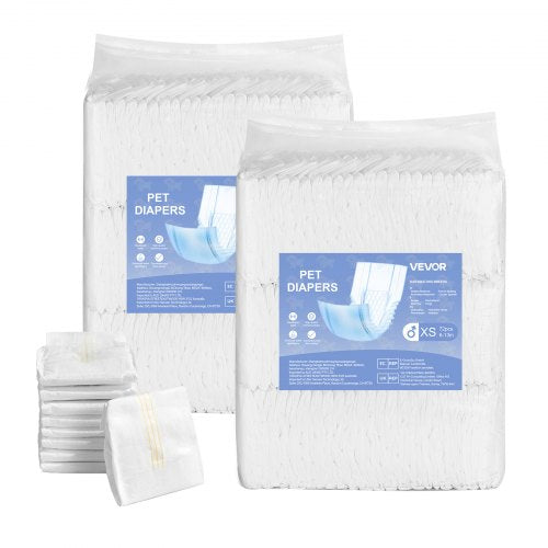 VEVOR Disposable Male Dog Diapers, Super Absorbent Male Dog Wraps, 360 ° Leak-Proof Belly Bands with Wetness Indicator for Doggies in Heat, Training,