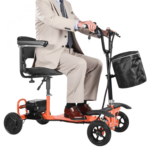 VEVOR 4-Wheel Folding Mobility Scooter for Adults & Seniors, 265LBS Loading Electric Mobility Scooter, All-Terrain Travel Wheelchair with 48V Lithium