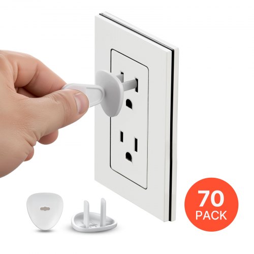 VEVOR Outlet Covers, 70 Pack, Plug Covers for Electrical Outlets, Secure Electric Socket Protector Caps with Shock Prevention, Easy Installation, Insu