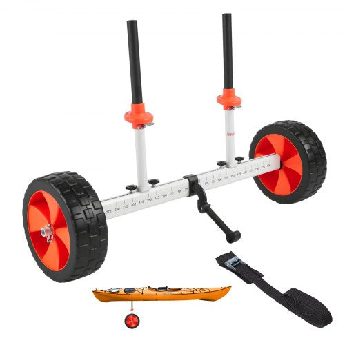 VEVOR Kayak Cart, 230 lbs Load Capacity, Canoe Cart Dolly with 10-inch Solid PU Tires & Kickstand, Assembles & Disassembles Within Seconds, Paddle Boa