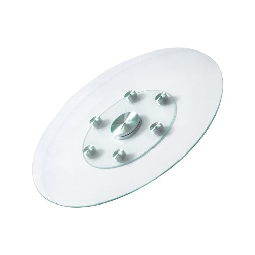 VEVOR 30 in Glass Lazy Susan Turntable, Tempered Glass Dining Table Centerpiece with 6 Rotating Wheels, 360° Smooth and Silent Spin Tabletop Rotating