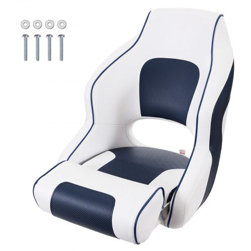 VEVOR Captain Bucket Seat Boat Seat, Flip Up Boat Seat, with Thickened Sponge Padding, Flip-up Bolster Boat Captain Chair for Fishing Boat, Sightseein