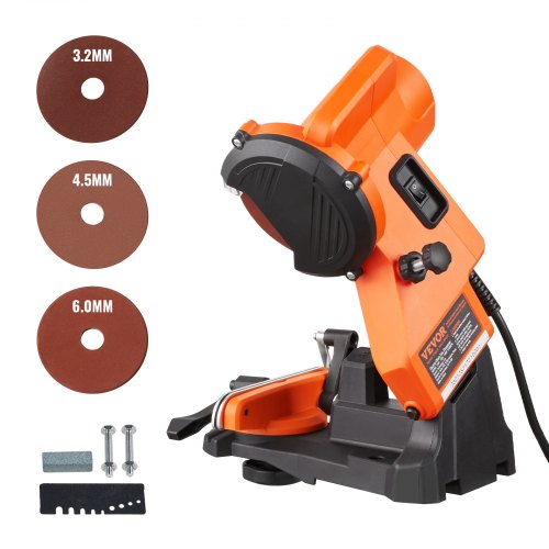 VEVOR Electric Chainsaw Sharpener, 140W Electric Saw Chain Blade Sharpener 5700RPM, Professional Bench Chain Saw Sharpening Tool with 3 Grinding Wheel