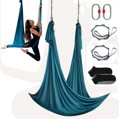 VEVOR Aerial Yoga Hammock & Swing, 5 m Length Aerial Yoga Starter Kit with 100gsm Nylon Fabric, Full Rigging Hardware & Easy Set-up Guide, Antigravity