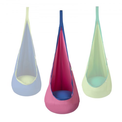 VEVOR Kids Pod Swing Seat, Hanging Hammock Chair with LED Lights Strings, Inflatable Cushion, Sensory Pod Swing Chair for Kids Indoor and Outdoor Hang