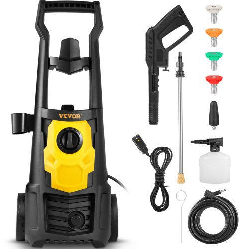 VEVOR Electric Power Washer, 2000 PSI, Max 1.65 GPM Pressure Washer w- 30 ft Hose & Reel, 5 Quick Connect Nozzles, Foam Cannon, Portable to Clean Pati
