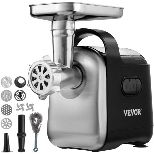 VEVOR Electric Meat Grinder, 6.6 Lb-Min, 550W（2200W MAX) Industrial Meat Mincer with 2 Blade, 3 Grinding Plates, Sausage Maker & Kubbe Kit ABS + Stain