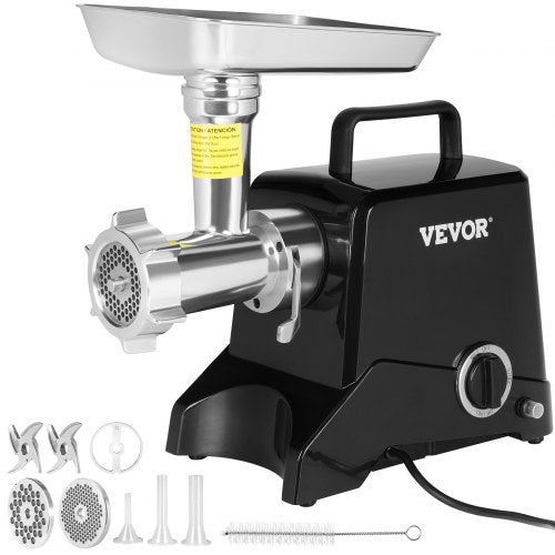 VEVOR Electric Meat Grinder, 419 Lb-H Capacity, 575W（1100W MAX) Industrial Meat Mincer w- 2 Blade, 3 Grinding Plates, Sausage Maker Die-cast Aluminum 