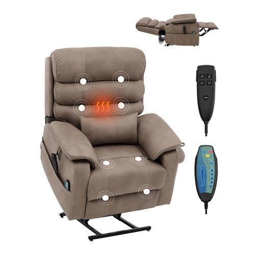 VEVOR Power Lift Recliner Chair, Lift Chair with Heat and Massage for Elderly, Dual Motor Recliner Chair with a  Cup holder, Infinite Position Adjustm