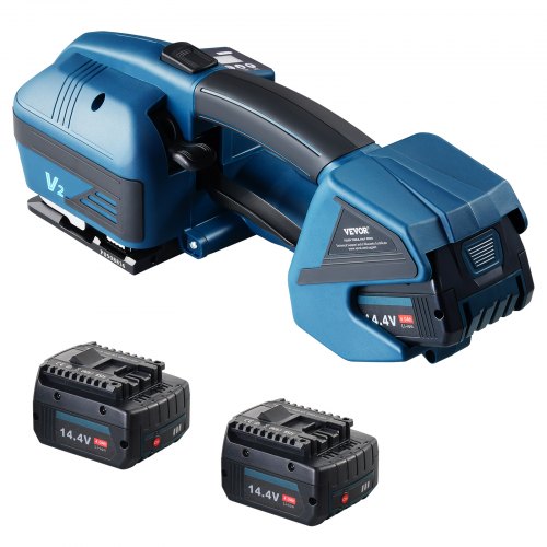 VEVOR Electric Strapping Machine, for 0.35"-0.63" PP PET Straps, Portable Electric Banding Tool with Digital Display, 2 x 4000mAh Battery Powered Auto