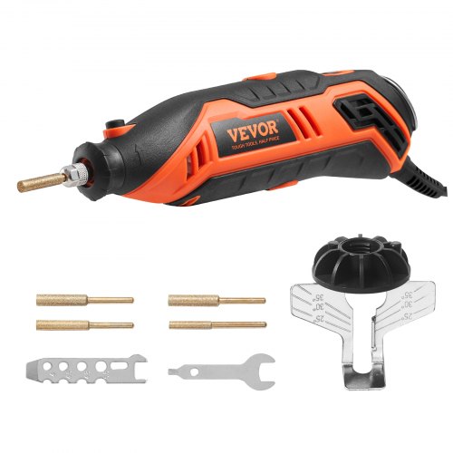VEVOR Electric Chainsaw Sharpener Kit, 35000RPM Electric Handheld Saw Chain Blade Sharpener, 6 Speeds Professional Chain Saw Sharpener Tool with 4 Tit