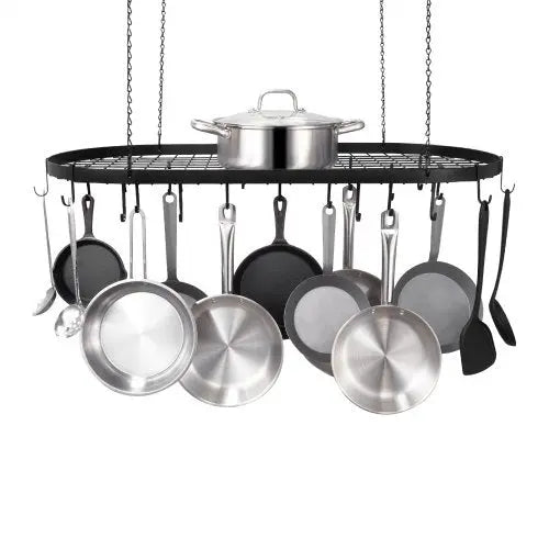 VEVOR Hanging Pot Rack, 36 inch Hanging Pot Rack Ceiling Mount, Ceiling Pot Rack with 20 S Hooks, 80 lbs Loading Weight, Ideal for Home, Restaurant, K Matron Inn