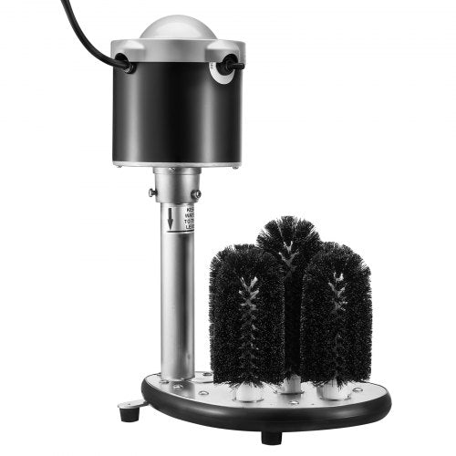 VEVOR Electric Commercial Glass Washer, 5-Brush Bar Glass Cleaner, 600 Cups-Hour Wine Glass Cleaning Machine, Bar Glass Washer for Champagne Glasses,