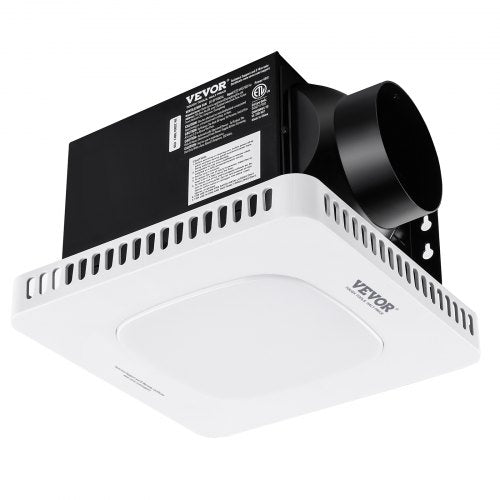 VEVOR Bathroom Exhaust Fan, 80 CFM High-Efficiency Ventilation, 1.5sones Low Noise Operation All-Copper Motor, Energy-Saving Bathroom Ceiling Fan, No