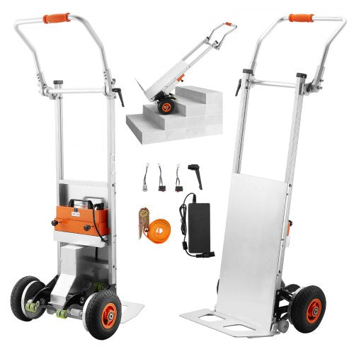 VEVOR Electric Stair Climbing Dolly, 440lbs Capacity Electric Stair Climbing Hand Trucks with 157.5in Rope & Folding Handle, Heavy Duty Stair Climber
