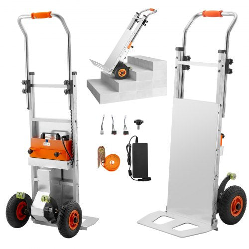 VEVOR Electric Stair Climbing Dolly, 440lbs Electric Stair Climbing Hand Trucks with 157.5in Rope & Extendable Handle, Heavy Duty Stair Climber for Wa