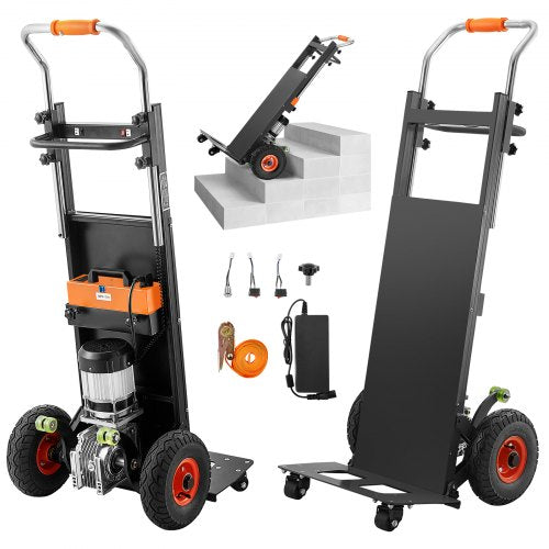 VEVOR Electric Stair Climbing Dolly, 880lbs Electric Stair Climbing Hand Trucks with 157.5in Rope & Extendable Handle, Heavy Duty Stair Climber for Wa