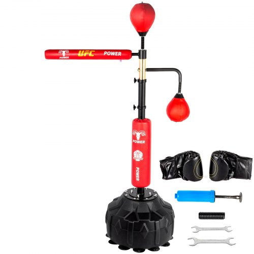 VEVOR Boxing Speed Trainer, Punching Bag Spinning Bar, Training Boxing Ball with Reflex Bar & Gloves, Solid Speed Punching Bag Free Standing, Adjustab
