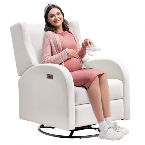VEVOR Electronic Power Recliner and Swivel Glider, 250 lbs Weight Capacity Swivel Glider Recliner Chair with Adjustable Angle, Polyester Surface Recli