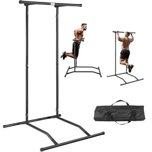 VEVOR Power Tower Dip Station, 2-Level Height Adjustable Pull Up Bar Stand, Multi-Function Strength Training Workout Equipment, Home Gym Fitness Dip B Matron Inn