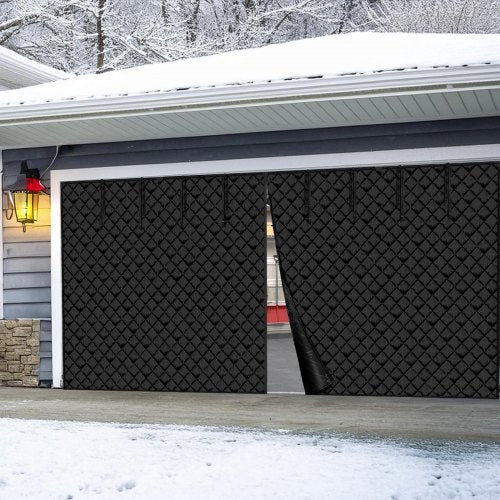 VEVOR Garage Door Screen for Winter, 16.3x7.15FT, Garage Door Insulation Kit, Magnetic Thermal Insulated Door Curtain with 300D Oxford Fabric Heavy Du