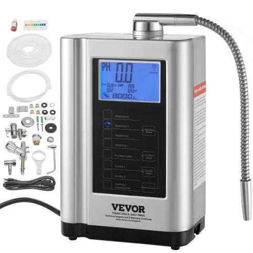 VEVOR Alkaline Water Ionizer Machine, pH 3.5-10.5 Alkaline Acidic Hydrogen Water Purifier, 7 Water Settings Home Filtration System, Up to -550mV ORP, Matron Inn