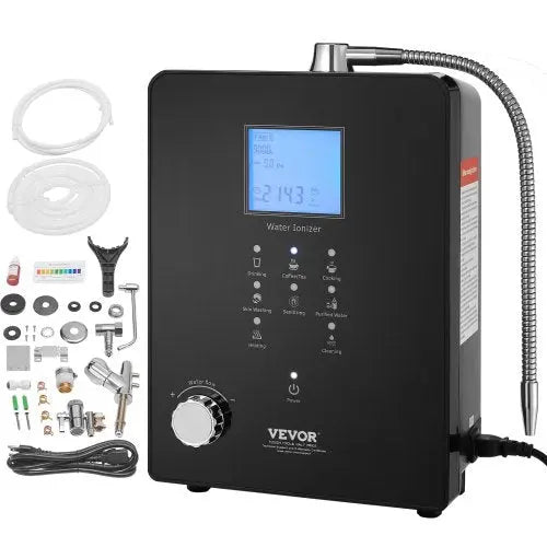 VEVOR Alkaline Water Ionizer Machine, pH 3-11.2 Alkaline Acidic Hydrogen Water Purifier, 6 Water Settings Home Filtration System, Up to -800mV ORP, 90 Matron Inn