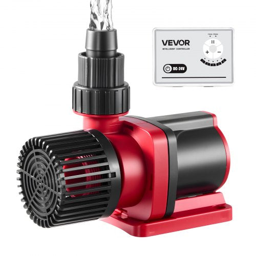 VEVOR Aquarium 24V DC Water Pump, 100W, 2642 GPH Marine Wavemaker Return Pump with Controller, Adjustable Flow, Feed Mode, 19.7 ft Max Lift, for Saltw