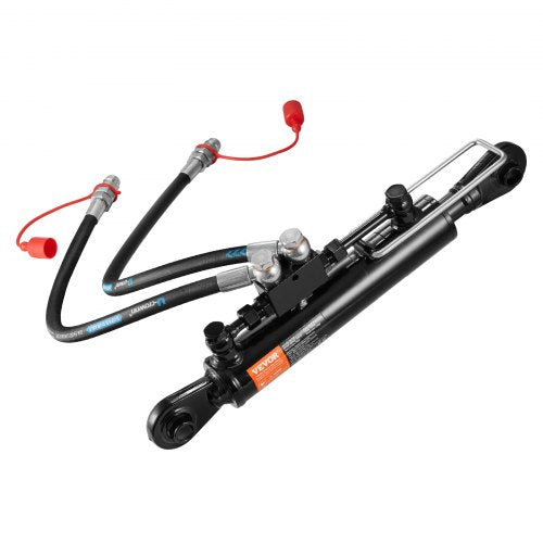 VEVOR Hydraulic Top Link Cat.1-1 (8-1-4 in, 18-1-8~26-3-8 in ), Hydraulic Cylinder with 2 Hoses & G3-8" Check Valve