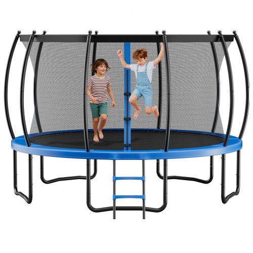 VEVOR Outdoor Trampoline, 15FT Recreational Trampoline, ASTM Approved Trampolines with Enclosure Net & Thickened Pad, Max 470 lbs Weight Capacity, Ant