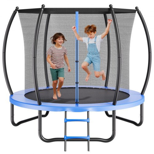 VEVOR Outdoor Trampoline, 8FT Recreational Trampoline, ASTM Approved Trampolines with Enclosure Net & Thickened Pad, Max 265 lbs Weight Capacity, Anti