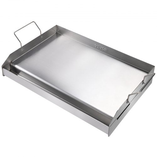 VEVOR Stove Top Griddle, 23.5"x16" Pre-Seasoned Stainless Steel Griddle, Rectangular Double Burner Griddle Pan, Non-Stick Family Pan Cookware with Han