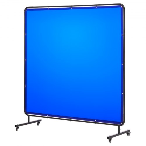 VEVOR Welding Screen with Frame, 1.74 x 1.74 m Welding Curtain Screen, Flame-Resistant Vinyl Protection Screens with Lockable Swivel Wheels & 6-Level