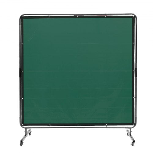 VEVOR Welding Screen with Frame, 1.8 x 1.8 m Welding Curtain Screen, Flame-Resistant Vinyl Welding Protection Screen on 4 Swivel Wheels (2 Lockable),