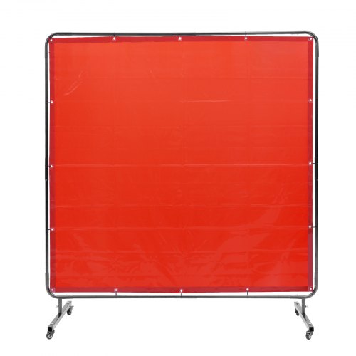 VEVOR Welding Screen with Frame, 1.8 x 1.8 m Welding Curtain Screen, Flame-Resistant Vinyl Welding Protection Screen on 4 Swivel Wheels (2 Lockable),